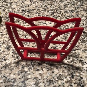 Authentic 1950’s vintage red plastic napkin holder